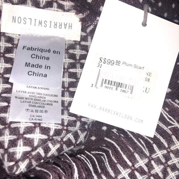 BNWT Harris Wilson Plum and White Wrap - Picture 4 of 4